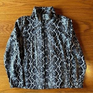 LAURA ashley snake print sparkly full zip blazer